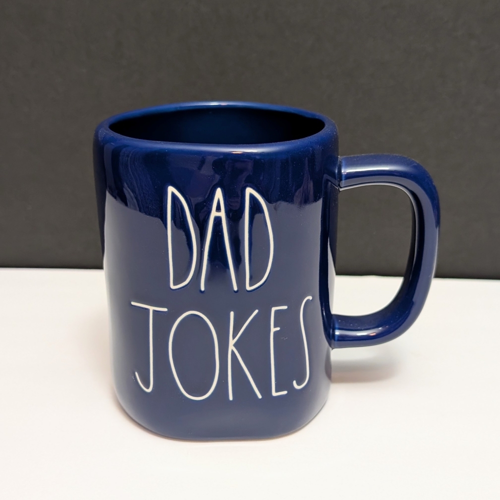 Rae Dunn DAD JOKES Blue Mug